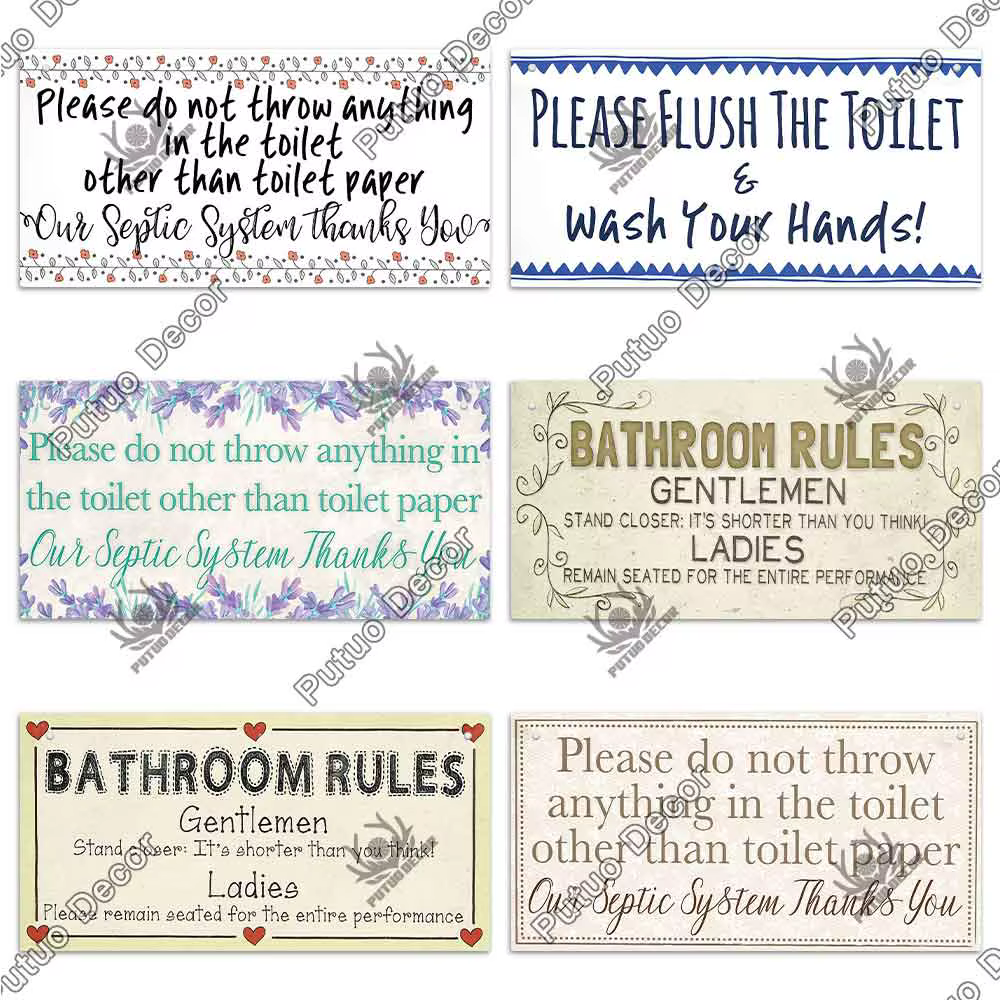 Putuo Decor-Plaque Murale Décorative en Bois, pour Porte de Toilette, Bar, Pub, Maison, 73