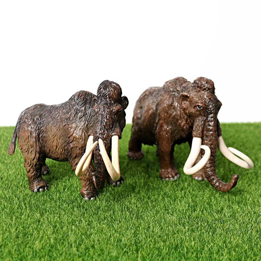 Figurine réaliste en plastique d'éléphant, de mamouth poilu et d'animaux sauvages, modèle de collection, jouet éducatif scientifique pour la décoration