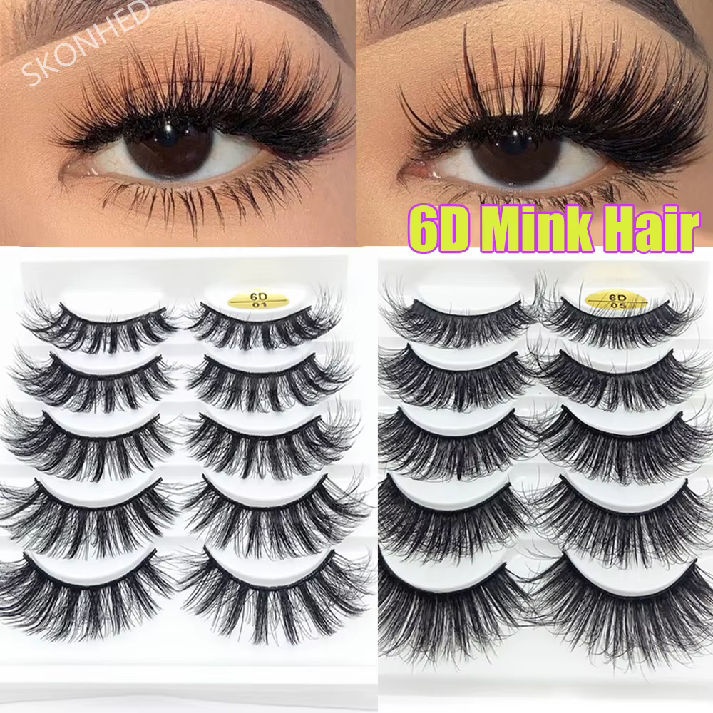 Faux cils en poils de vison naturels faits à la main