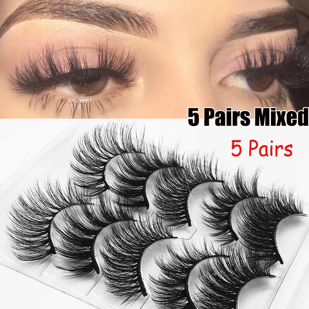 Faux cils en poils de vison naturels faits à la main
