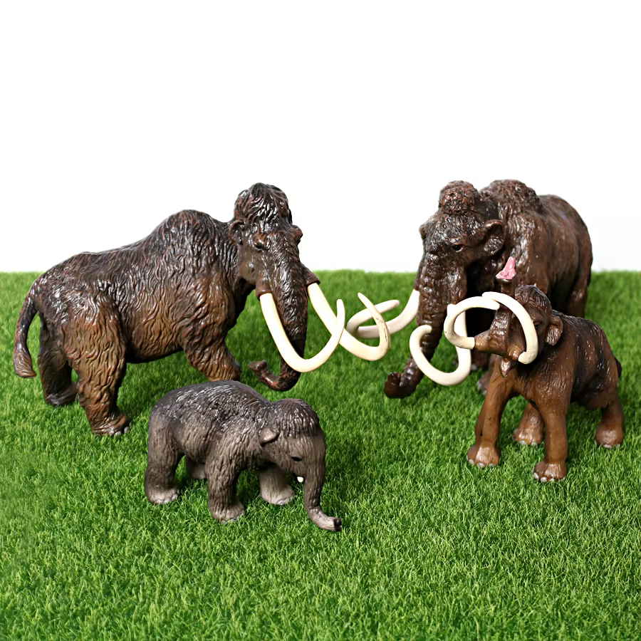 Figurine réaliste en plastique d'éléphant, de mamouth poilu et d'animaux sauvages, modèle de collection, jouet éducatif scientifique pour la décoration