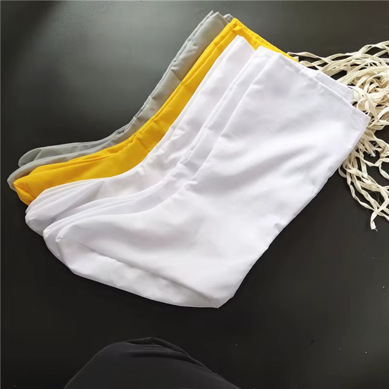 Bas longs en coton Hanfu, accessoires de costume de Kung Fu, chaussettes de prairie chinoise, film TV Play, blanc, jaune, gris