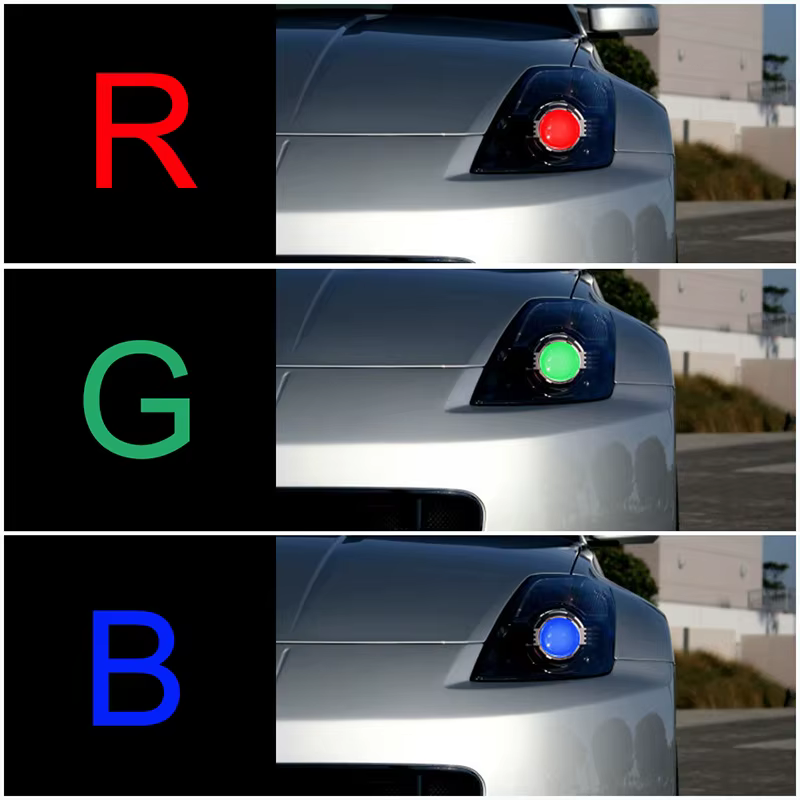 Yeux du diable multicolores rvb, pour lentille de projecteur, couleur unique et couleur rvb, yeux de démon