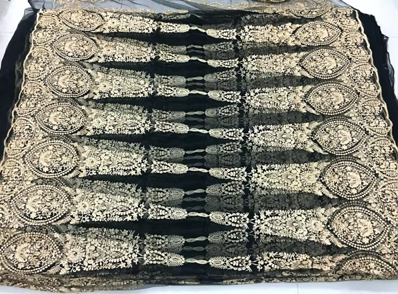 Maille fil d'or brodé chiffré haut de gamme personnalisé dentelle tissu jupe vêtements robe accessoires