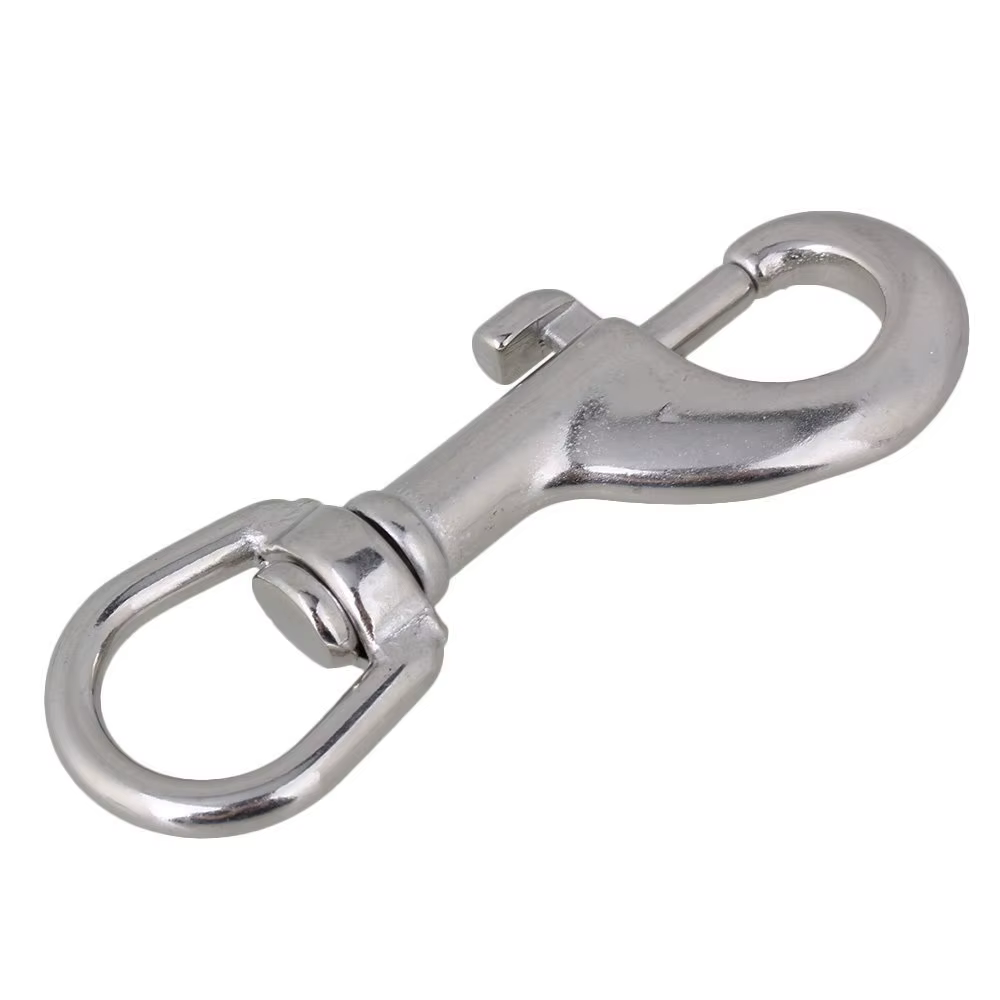 Mousqueton à œil à une extrémité, pinces à 2,2, acier inoxydable 304, porte-clés, laisse de chien, sangle d'appareil photo, 80mm, 20 pièces