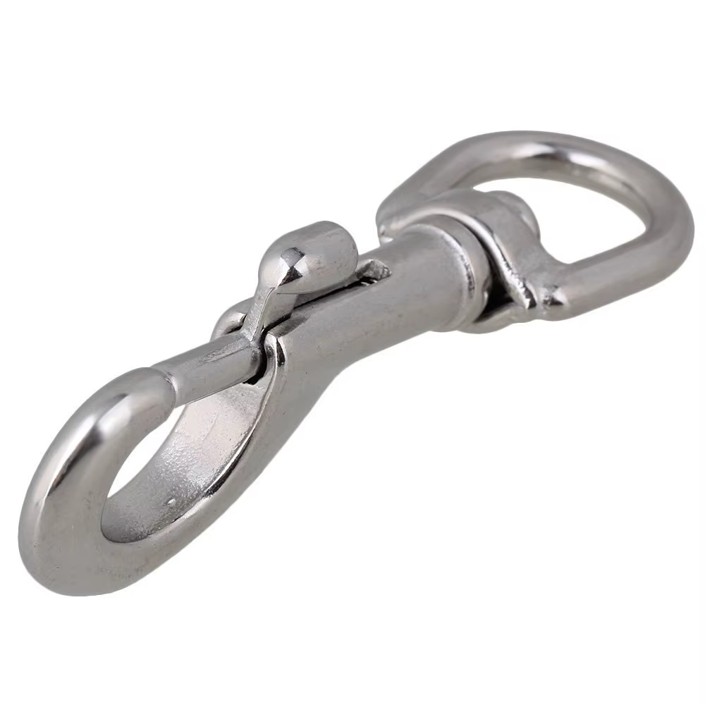 Mousqueton à œil à une extrémité, pinces à 2,2, acier inoxydable 304, porte-clés, laisse de chien, sangle d'appareil photo, 80mm, 20 pièces
