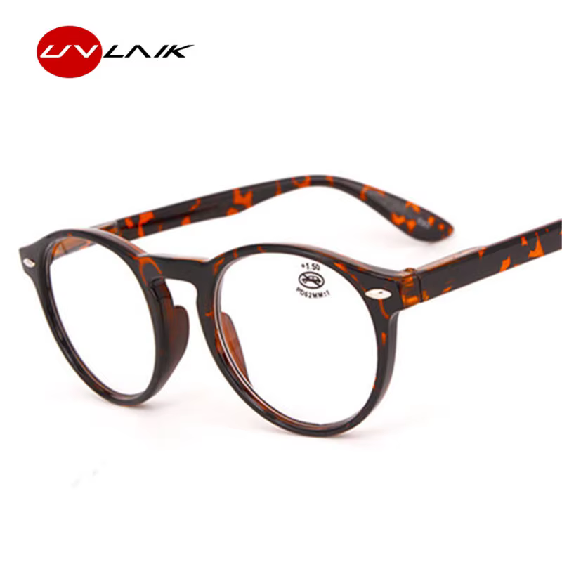 UVLAIK lunettes de lecture optiques rondes hommes femmes mode bleu noir lunettes cadre Vintage ultraléger lunettes de Prescription