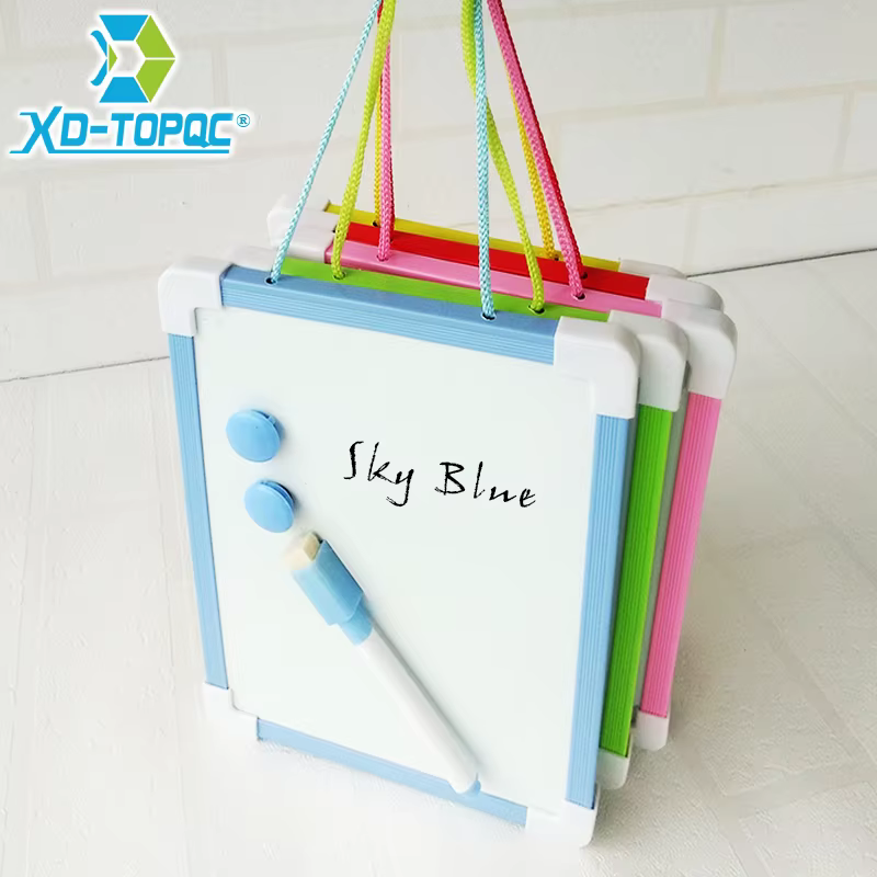 Tableau blanc pour enfants, lingettes sèches, cadre 5 couleurs, Mini tableau blanc magnétique pour dessin, petits tableaux effaçables suspendus avec stylo, 1 pièce