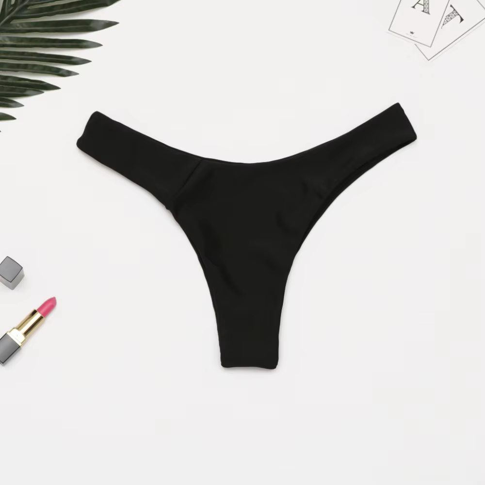 2025 bas de Bikini Sexy maillot de bain brésilien femmes slips string taille basse maillot de bain bas solide effronté bas de Bikini maillot de bain