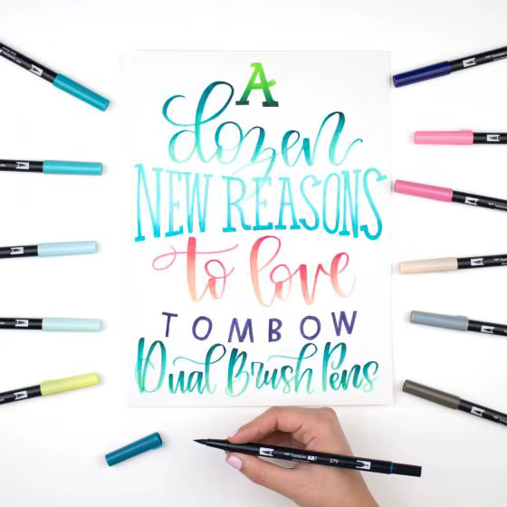 TOMBOW AB-T japon 96 couleurs Art pinceau stylo Double têtes marqueur Profession eau marqueur stylo peinture Kawaii papeterie 1 pièce