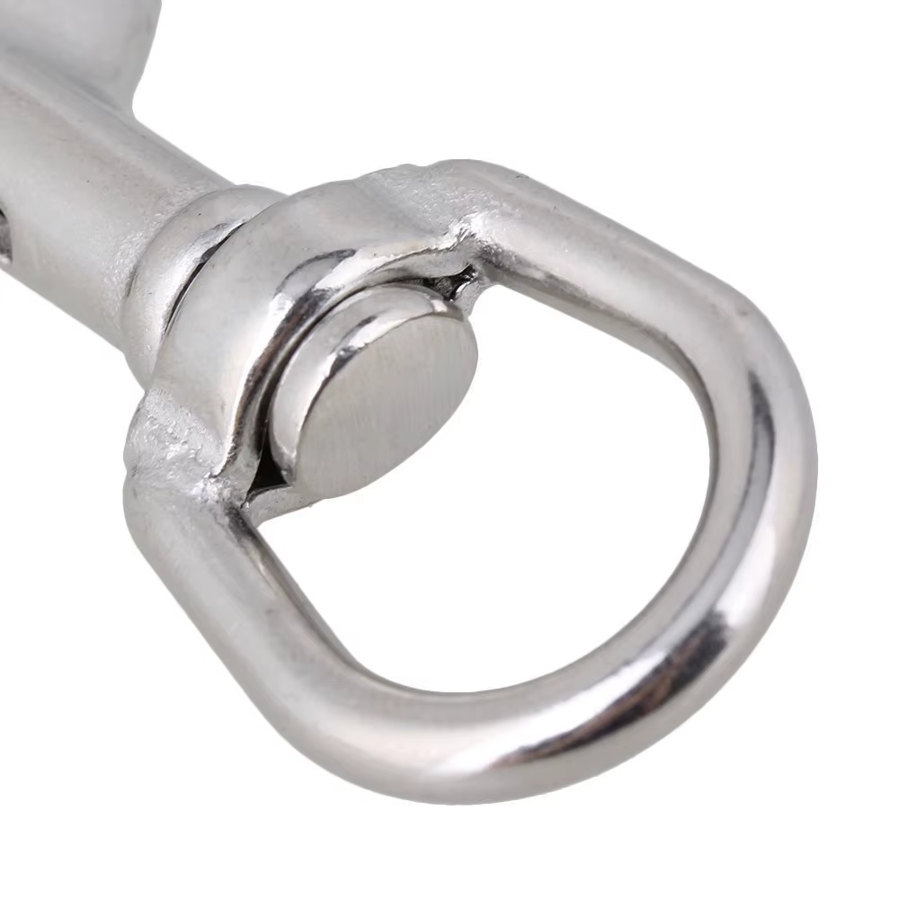Mousqueton à œil à une extrémité, pinces à 2,2, acier inoxydable 304, porte-clés, laisse de chien, sangle d'appareil photo, 80mm, 20 pièces