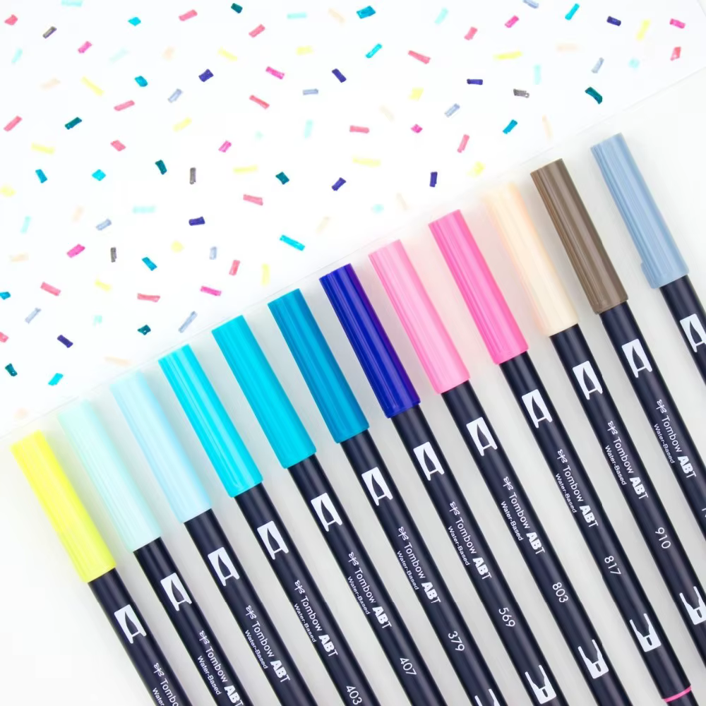 TOMBOW AB-T japon 96 couleurs Art pinceau stylo Double têtes marqueur Profession eau marqueur stylo peinture Kawaii papeterie 1 pièce