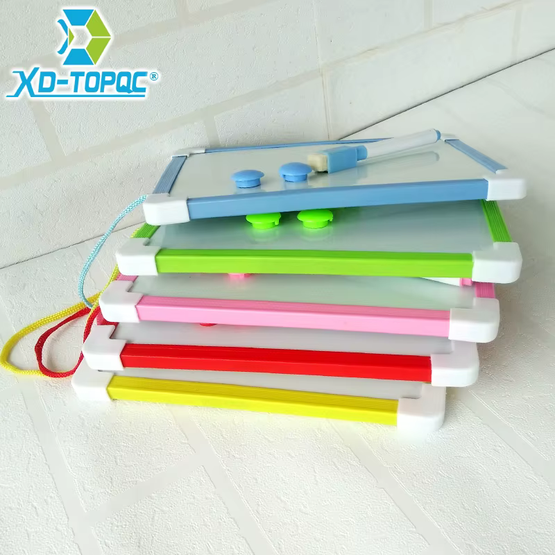 Tableau blanc pour enfants, lingettes sèches, cadre 5 couleurs, Mini tableau blanc magnétique pour dessin, petits tableaux effaçables suspendus avec stylo, 1 pièce