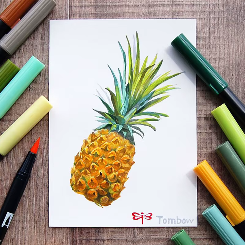 TOMBOW AB-T japon 96 couleurs Art pinceau stylo Double têtes marqueur Profession eau marqueur stylo peinture Kawaii papeterie 1 pièce