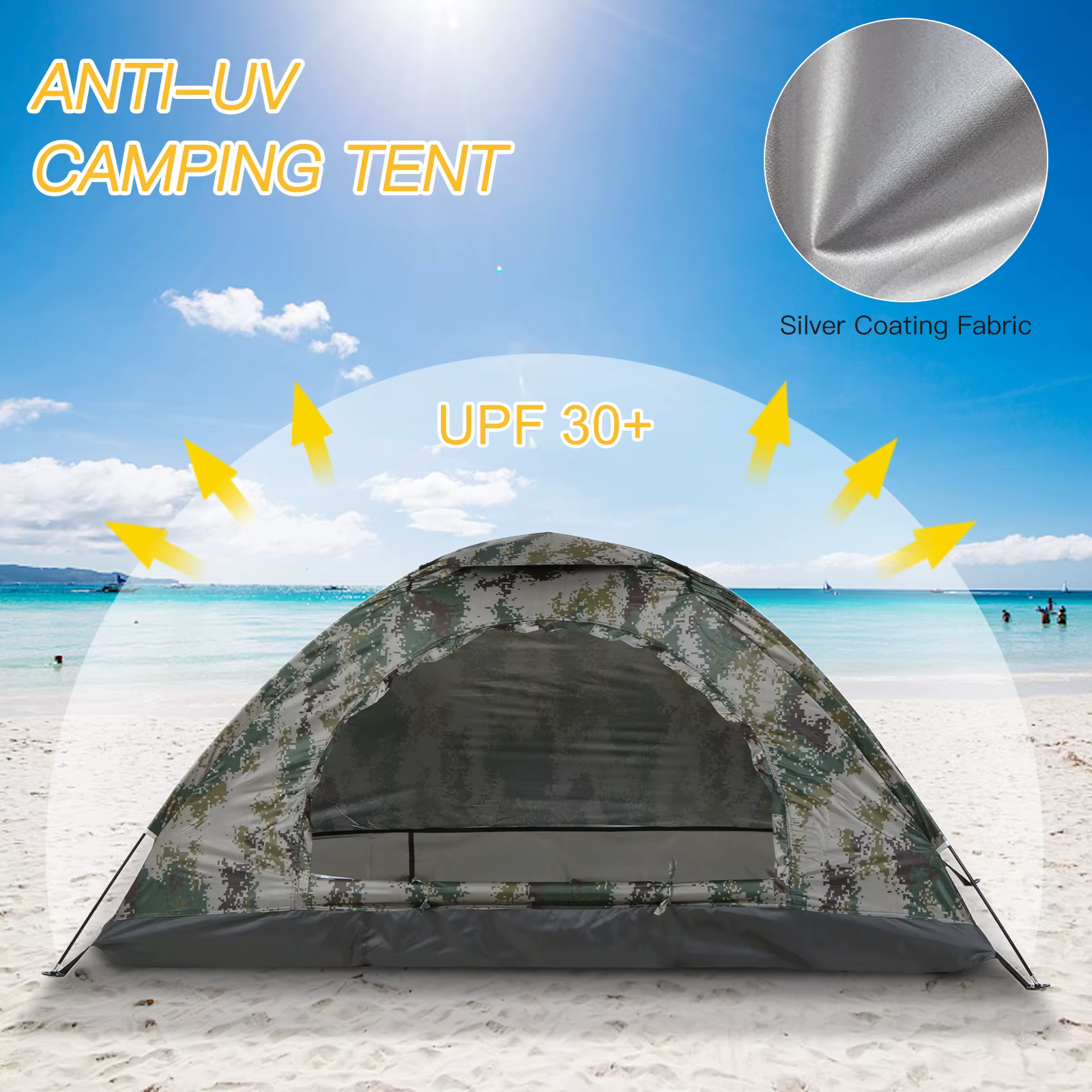 Tomshoo – tente de Camping ultralégère pour 1/2 personnes, monocouche, Portable, randonnée, revêtement Anti-UV, UPF 30 +, pour la pêche en plein air sur la plage