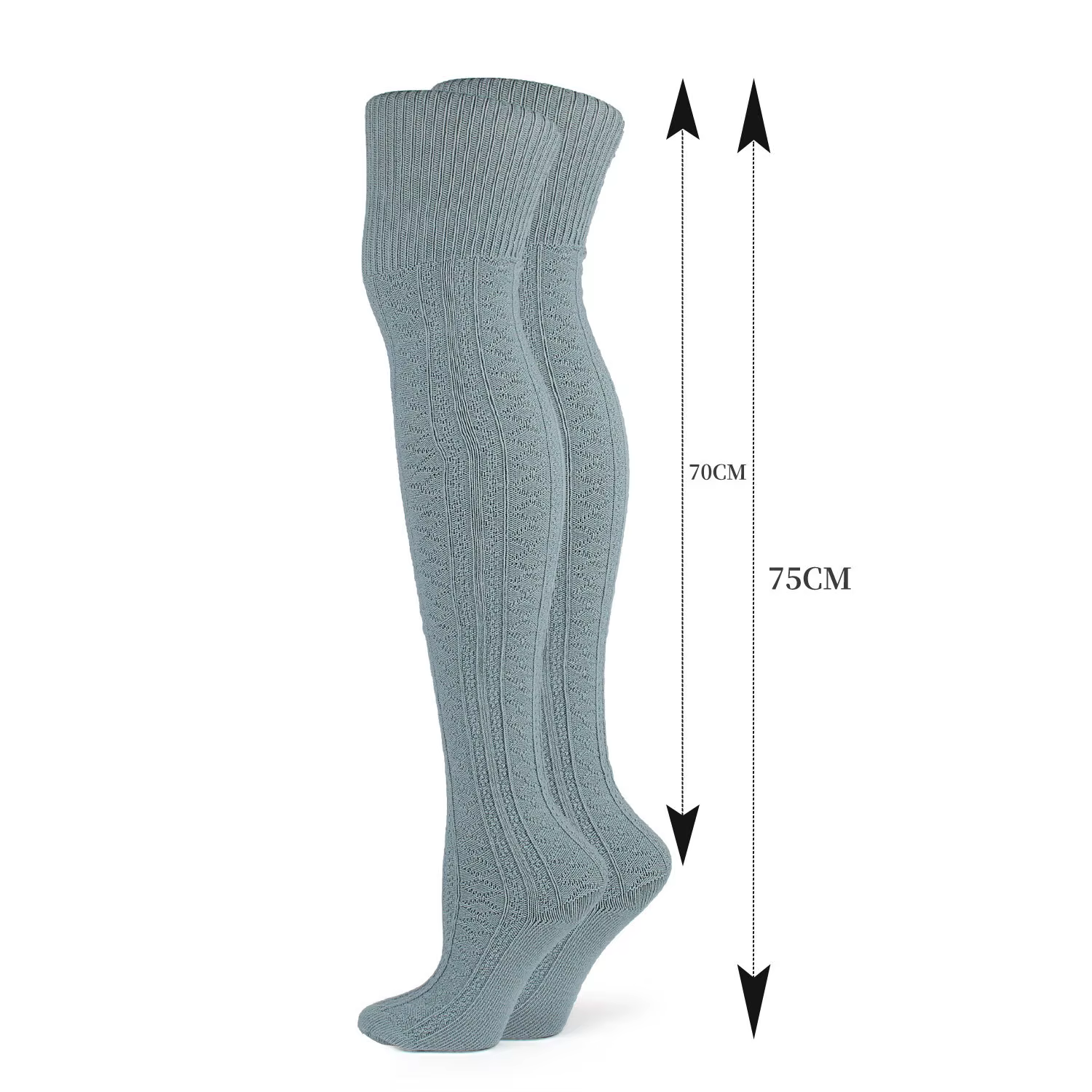 Bas longs en coton pour hommes et femmes, maintien au chaud, tissage torsadé, au-dessus du genou, document solide, chauffe-cuisses décontractés, automne, début de l'hiver