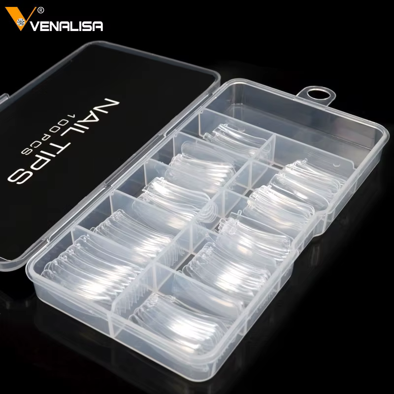 Faux ongles transparents français couverture complète pour ongles acryliques Venalisa Poly Nail Gel moule échelle outils faux ongles Art conseils modèle 100 pièces