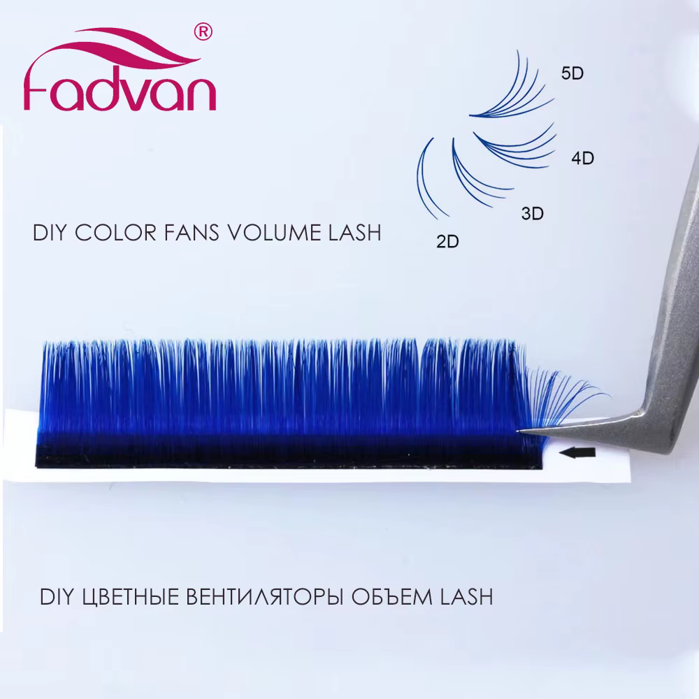 Extensions de cils Fadvan colorées à éventail facile