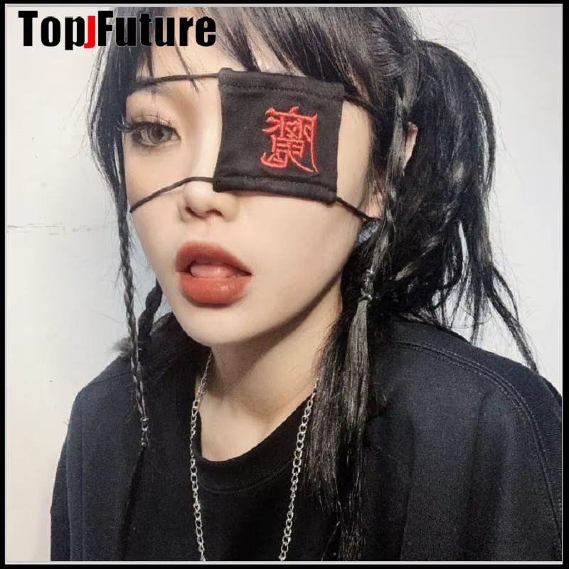 Costume Cosplay Anime pour femme, masque pour les yeux unique, couvre-chef avec les yeux bandés, broderie coeur LOLITA ANIME COéventuelles LAY