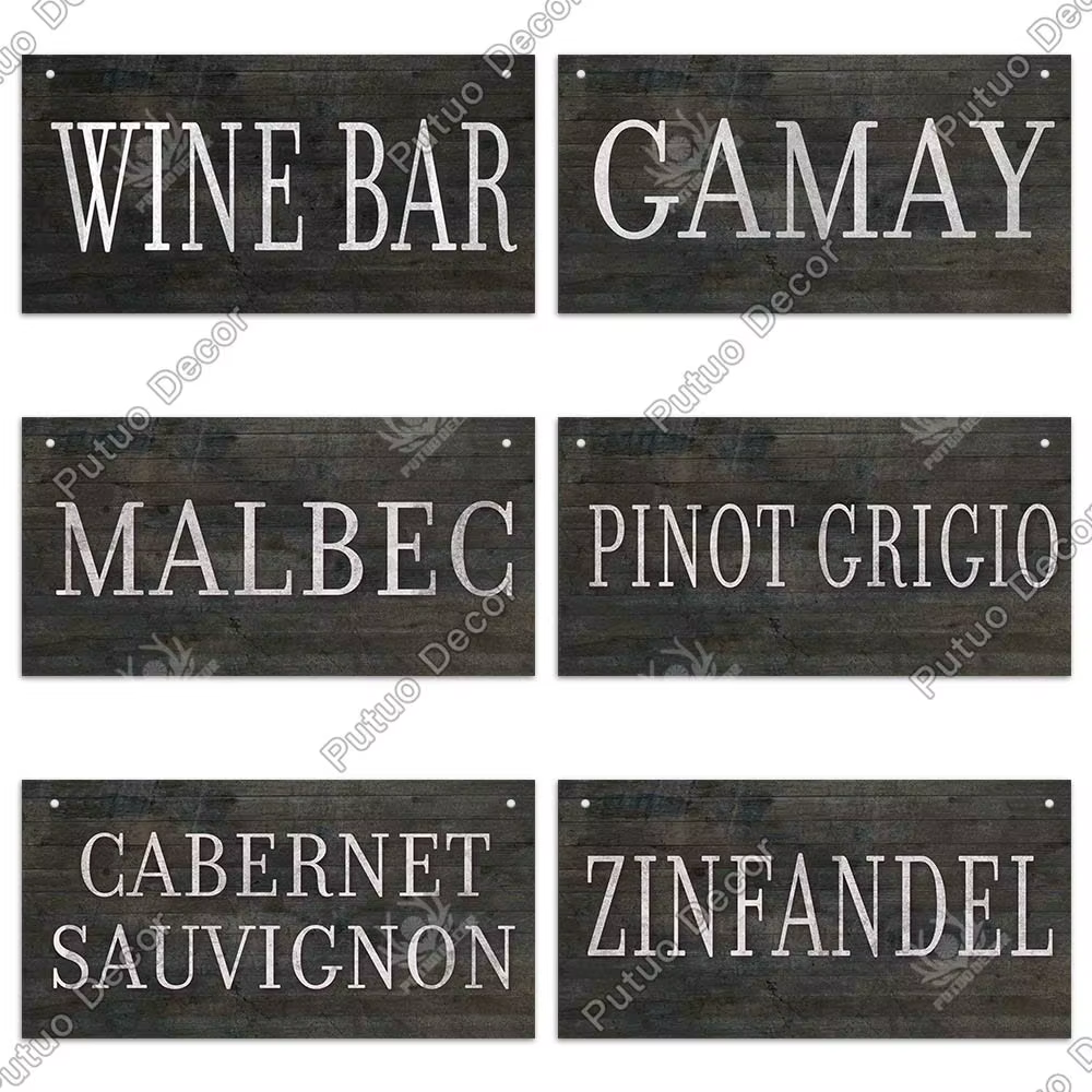 Putuo Decor-Plaque Murale en Bois pour Décoration de Porte, Vin, Bar, Pub, Maison