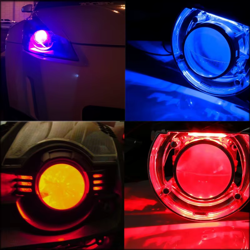 Yeux du diable multicolores rvb, pour lentille de projecteur, couleur unique et couleur rvb, yeux de démon