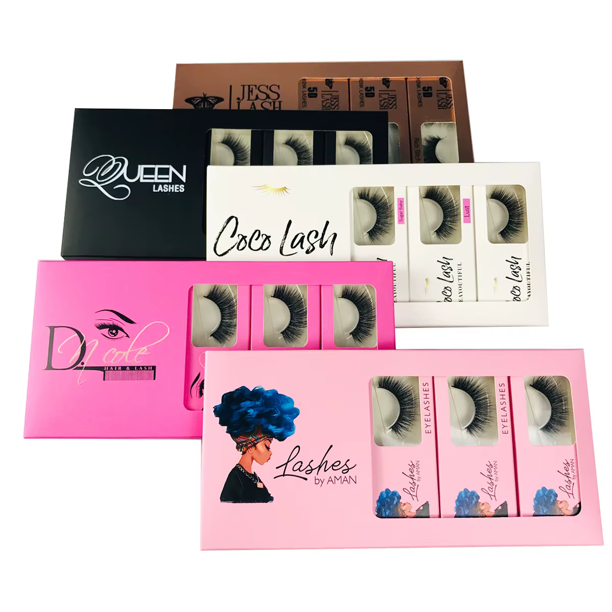 Boîte d'emballage de cils en papier avec logo personnalisé GT