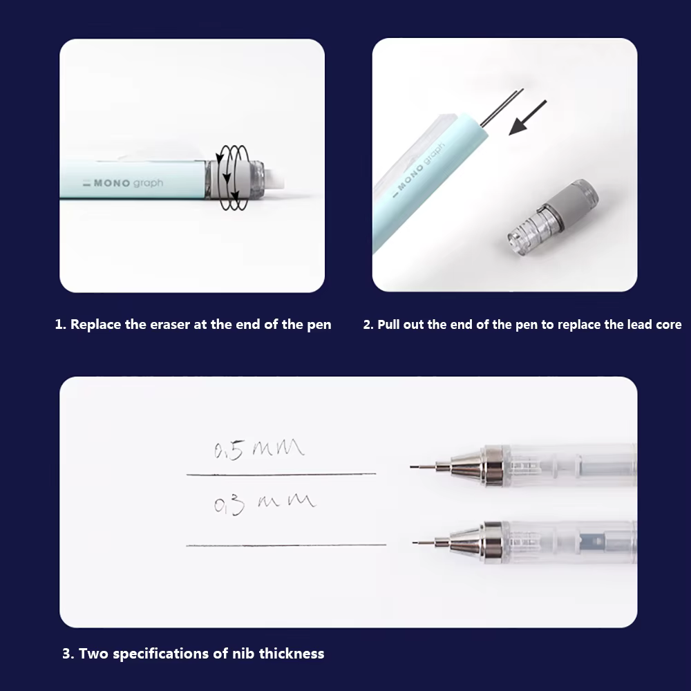 Tombow-Crayon Mécanique Rétro de 0.5mm, Édition Limitée, Centre de Gravité Bas, pour Dessin et Peinture, pour Étudiant