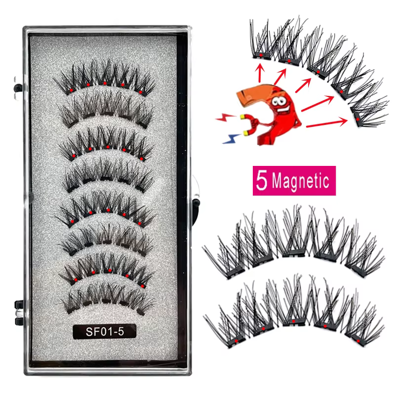 Faux-Cils Magnétiques 3D en Vison Naturel
