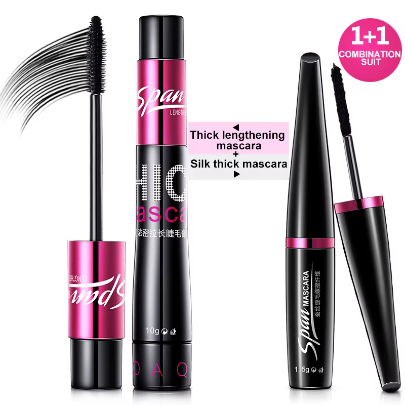 Mascara en soie 1 + 1 4D fibre cosmétiques