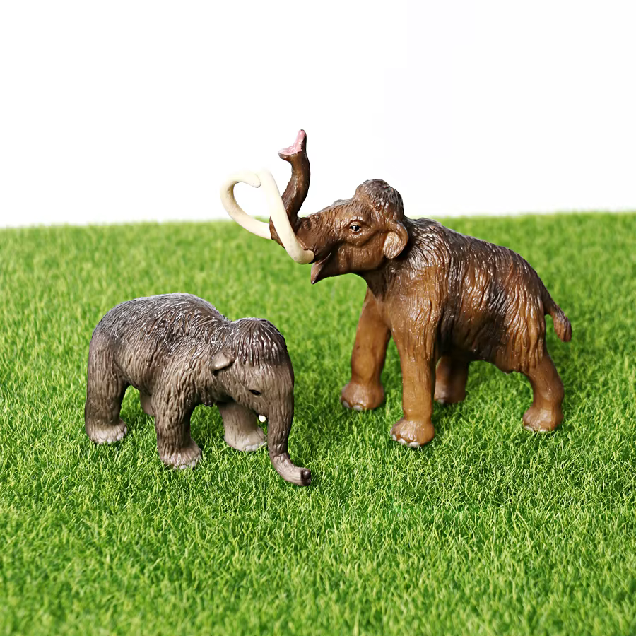 Figurine réaliste en plastique d'éléphant, de mamouth poilu et d'animaux sauvages, modèle de collection, jouet éducatif scientifique pour la décoration