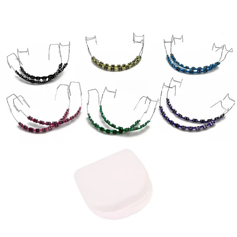 Faux bretelles support coloré fils métalliques temporaires accessoires de mode orthodontiques pour Cosplay Costume fête adultes adolescents dentaires
