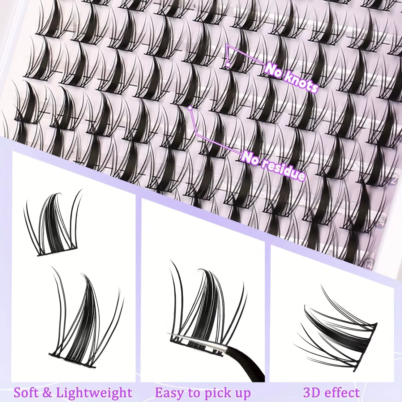 140 bouquets d'extensions de cils super volumineuses à faire soi-même