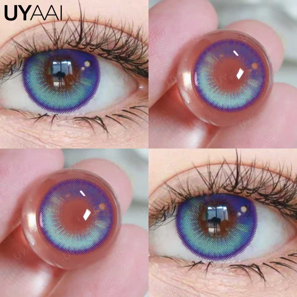 UYAAI 1 paire de lentilles de couleur œil bleu pour Cosplay jante de marcheur blanc coloré Anime élèves colorés