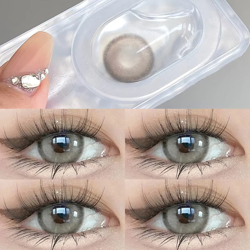 YIMEIXI 2 pièces Contacts colorés pour les yeux Nature marron