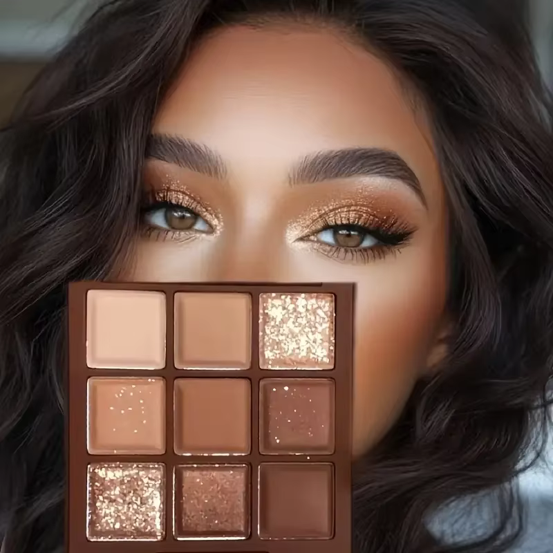 2024 moka chocolat 9 couleurs fard à paupières Palette mat nacré paillettes finition maquillage
