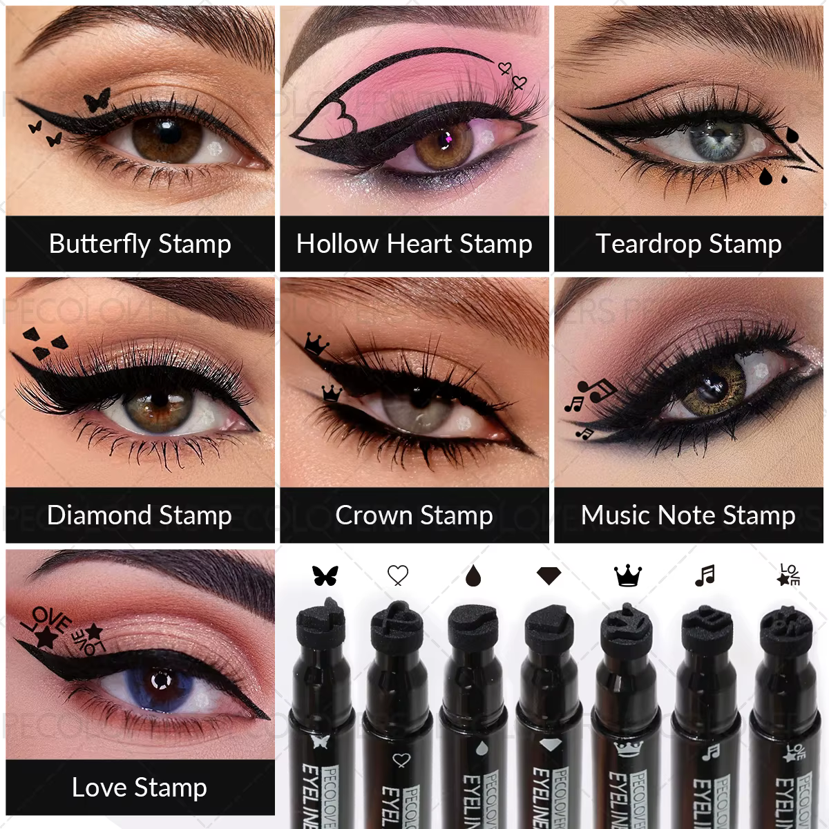 1 eyeliner liquide pour la Saint-Valentin (avec tampon) - Formule imperméable
