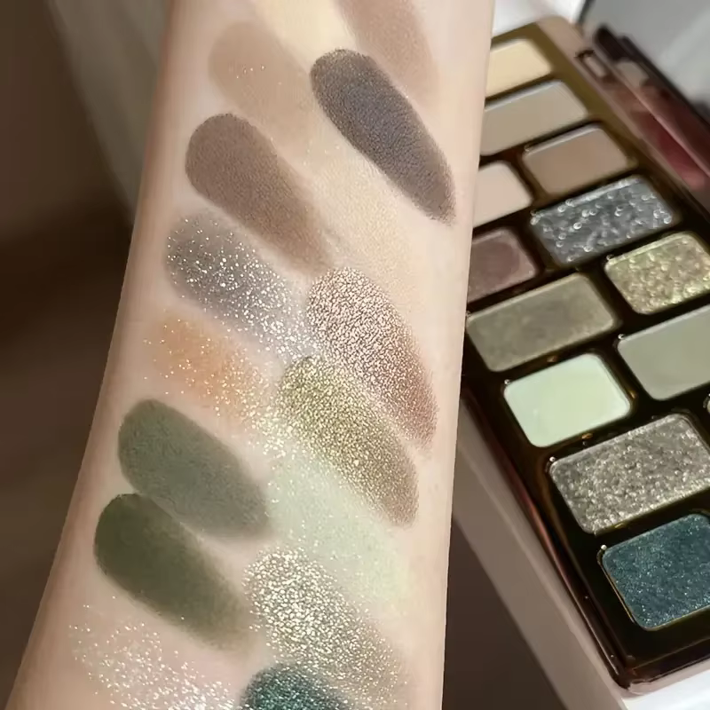 Palette de fards à paupières en perles vertes