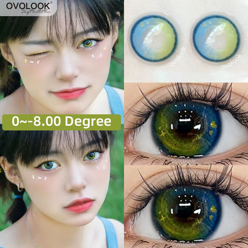 1 paire de lentilles de Contact colorées pour les yeux bleu élèves myopie