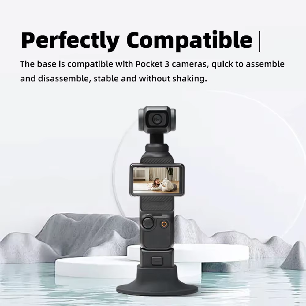 Base en silicone BRDRC pour DJI Osmo Pocket 4 3, support de caméra de bureau antidérapant, base d'extension fixe, accessoires à dégagement rapide