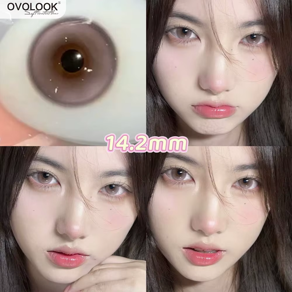 OVOLOOK - 1 paire de lentilles de contact colorées rose et marron