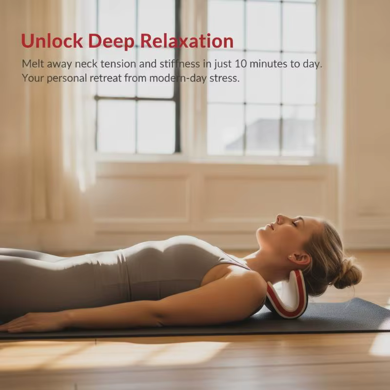 Oreiller de traction cervicale pour soulager la douleur chronique au cou, relaxant ergonomique portable pour le cou et les épaules, pour usage domestique