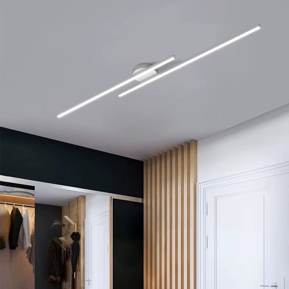 Long aluminium moderne LED plafonnier Design créatif plafonnier luminaire intérieur couloir balcon allée bureau Lustre
