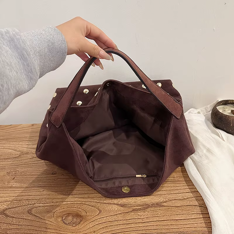 Sacs à bandoulière en Faux daim pour femmes, sacs à main Vintage à paillettes, Style italien, fourre-tout décontractés de grande capacité, paquets féminins