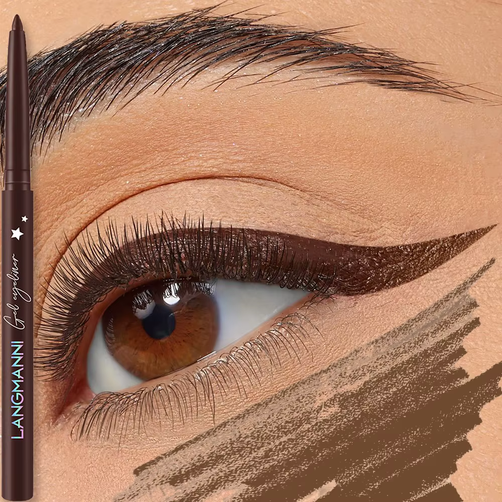 Crayon Eyeliner Gel à Application Facile Ultra-Lisse Imperméable Longue Tenue pour la Ligne des Yeux et des Cils