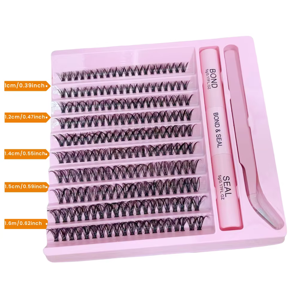Lot de 200 faux cils en grappe individuelle