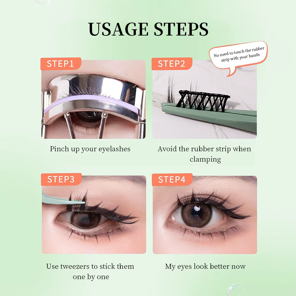 UWN faux cils sans colle Style renard volant Oblique frisant naturel paresseux léger