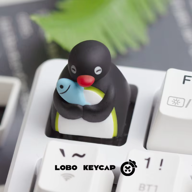 Série Pingu amusante, Expressions multiples, clavier mécanique de Style pingouin mignon, remplacement du capuchons de touches, matériau en résine, cadeaux de périphérie Esc