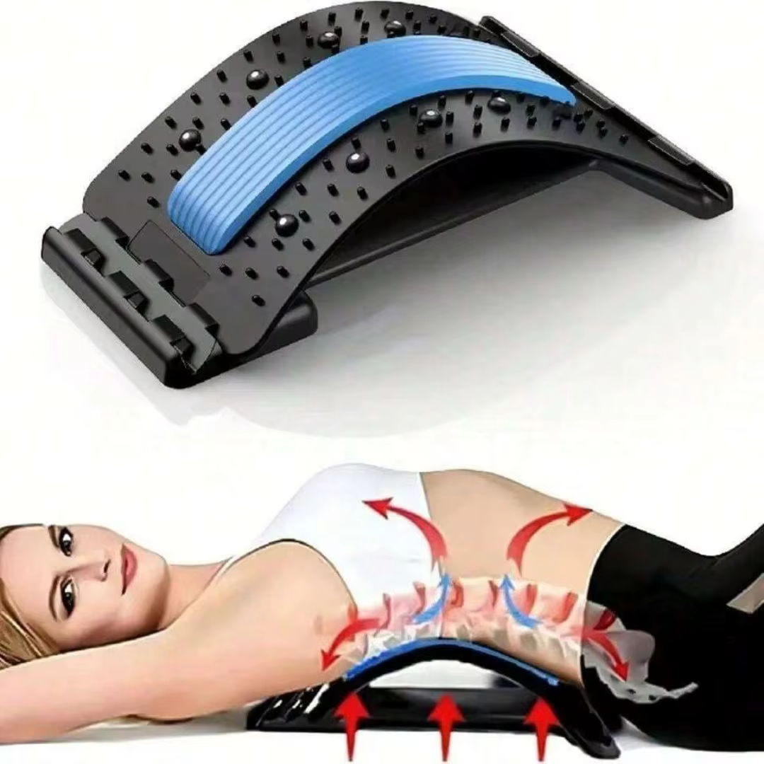 Dispositif d'étirement du dos de soutien du dos, masseur de dos pour chaise de lit voiture, civière de soutien lombaire multi-niveaux, soulagement des douleurs musculaires de la colonne vertébrale