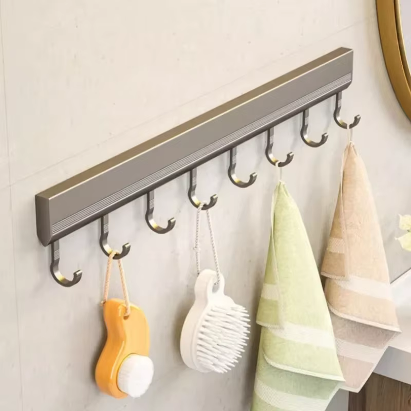 Support de rangement de cuisine en alliage d'aluminium, support mural pour ustensiles de cuisine, porte-serviettes pour Robe de salle de bain
