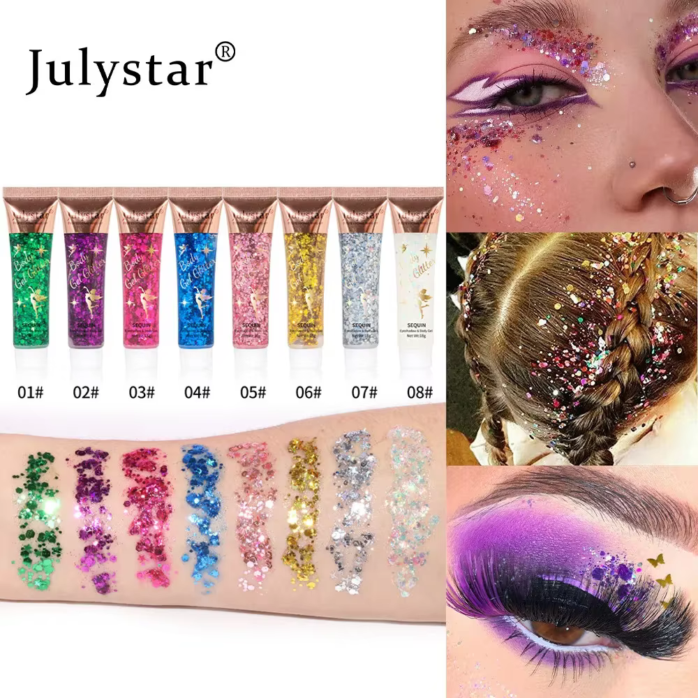 Gel à paillettes multifonctionnel pour le corps